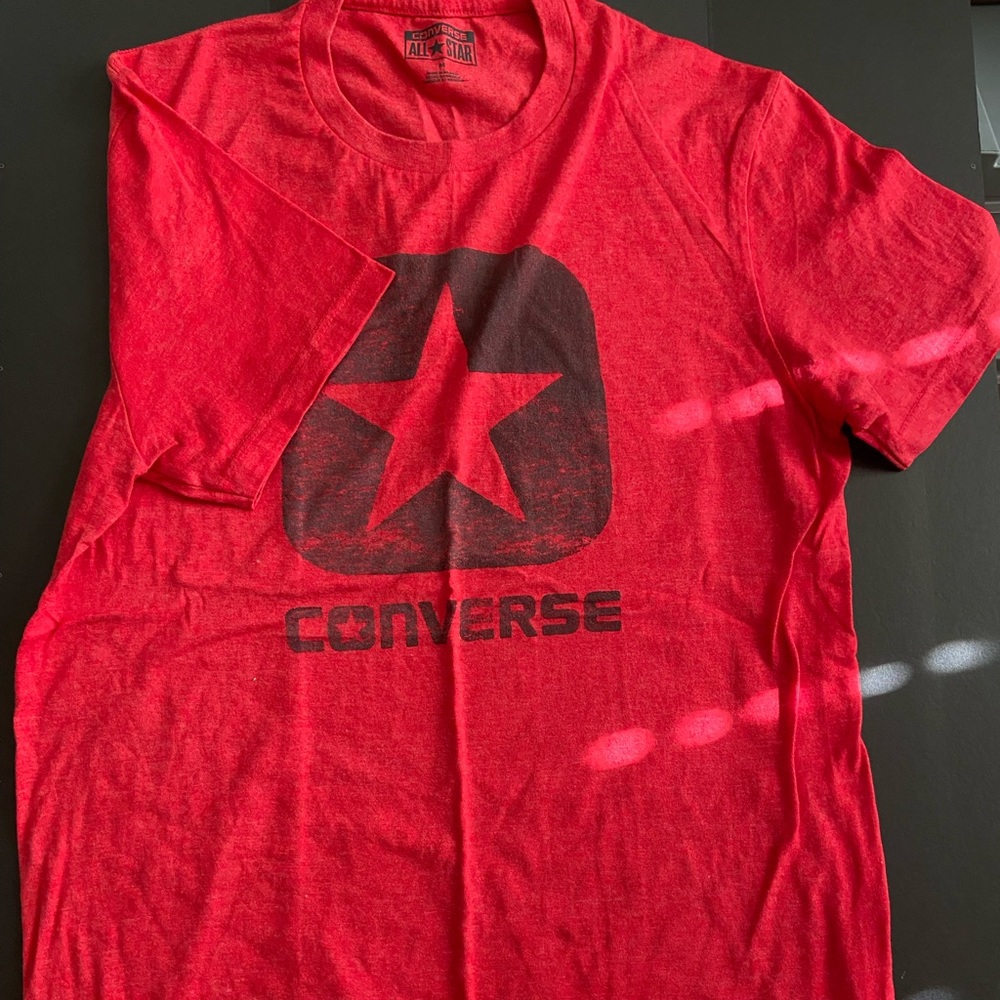 Converse T Shirt Black and Red Size M